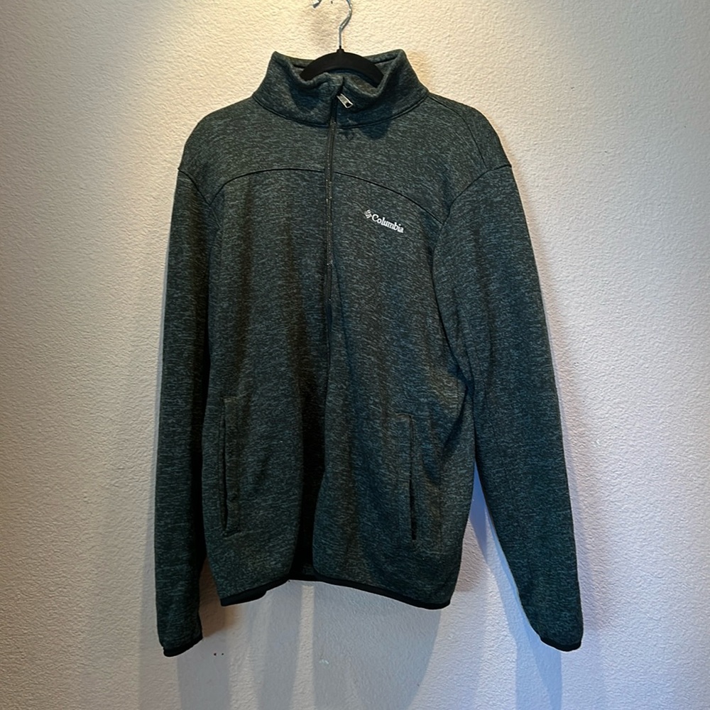 Men’s Columbia Green Fleece Jacket Size Medium